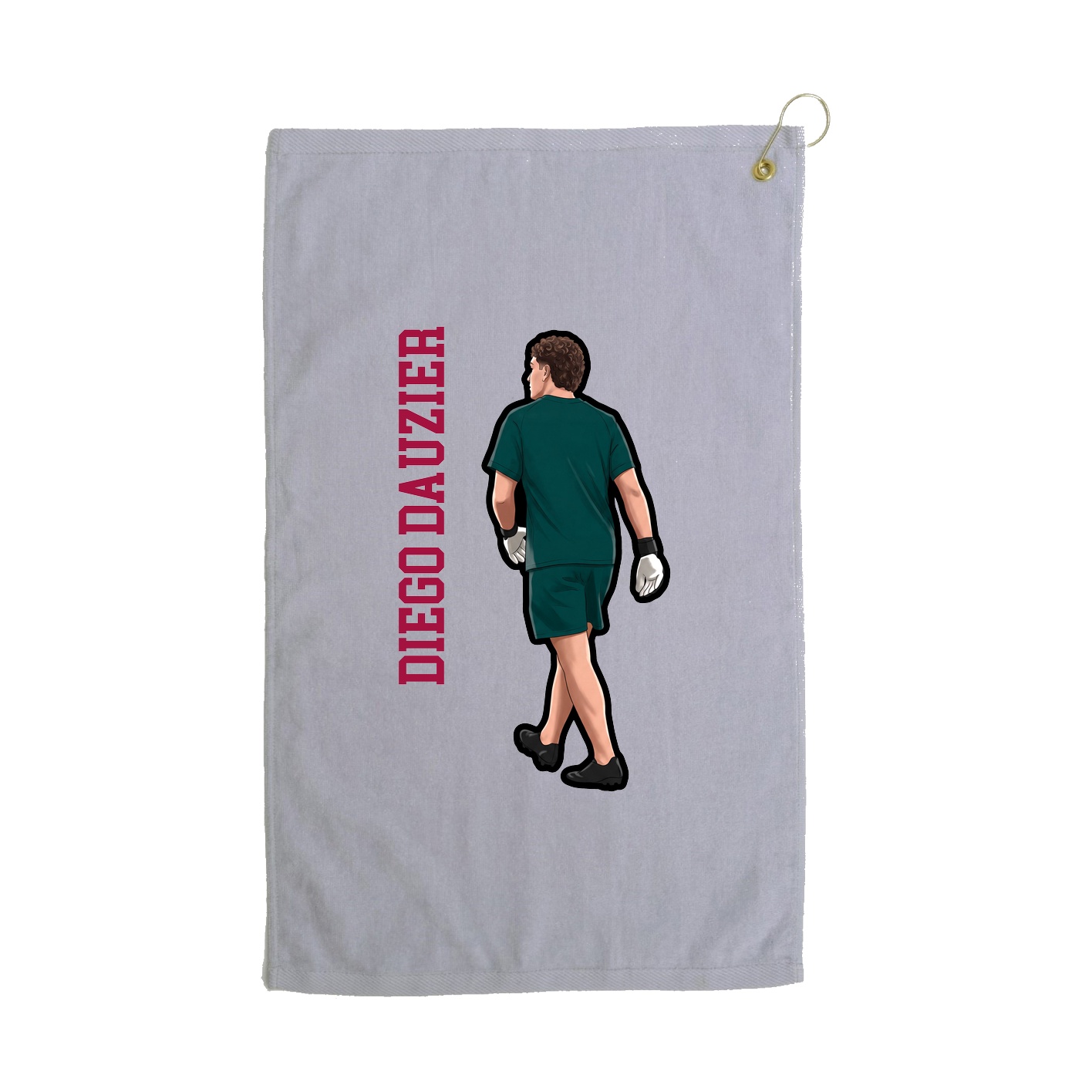 Golf Towel — Name Vertical in Grey