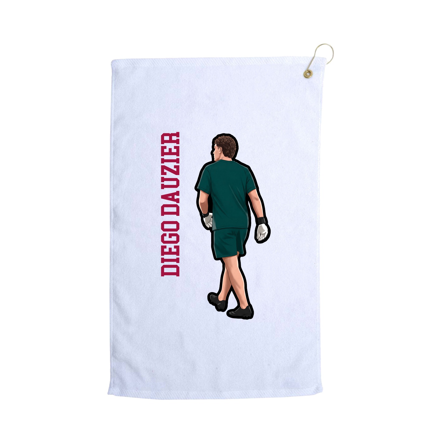 Golf Towel — Name Vertical in White