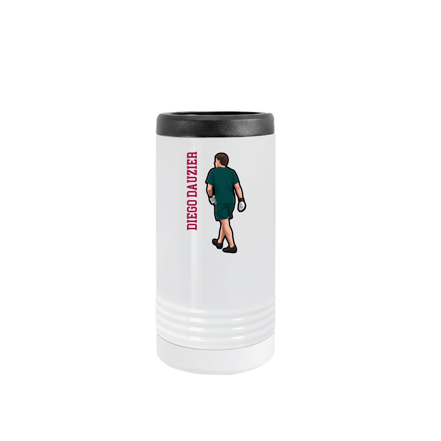 Slim Beverage Holder — Name Vertical in White
