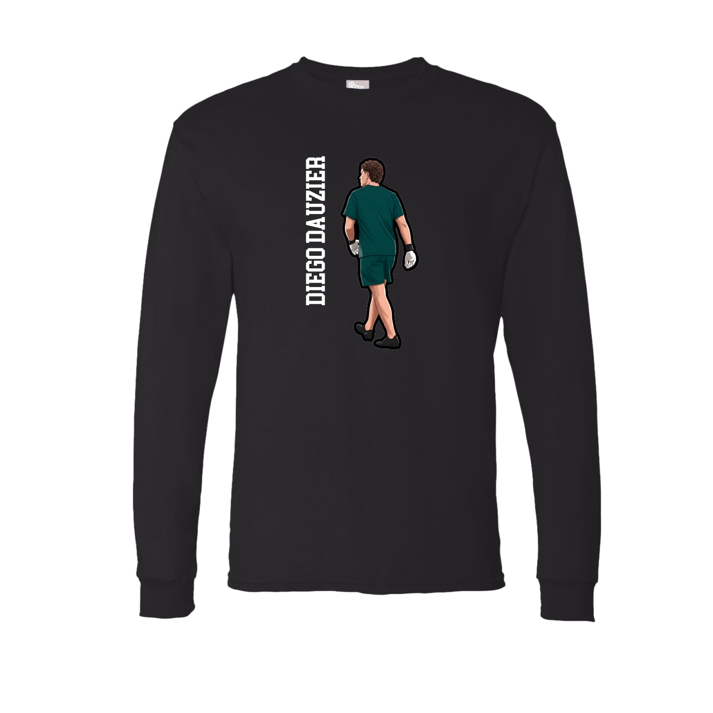 Long Sleeve Tee — Name Vertical in Black