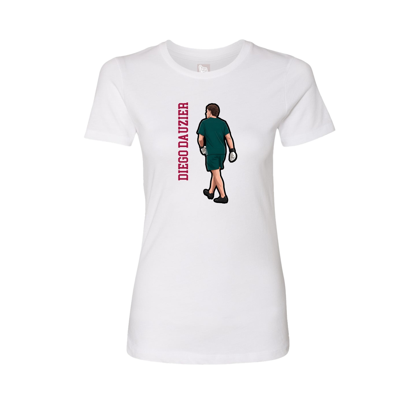 Fitted Women's Tee — Name Vertical in White
