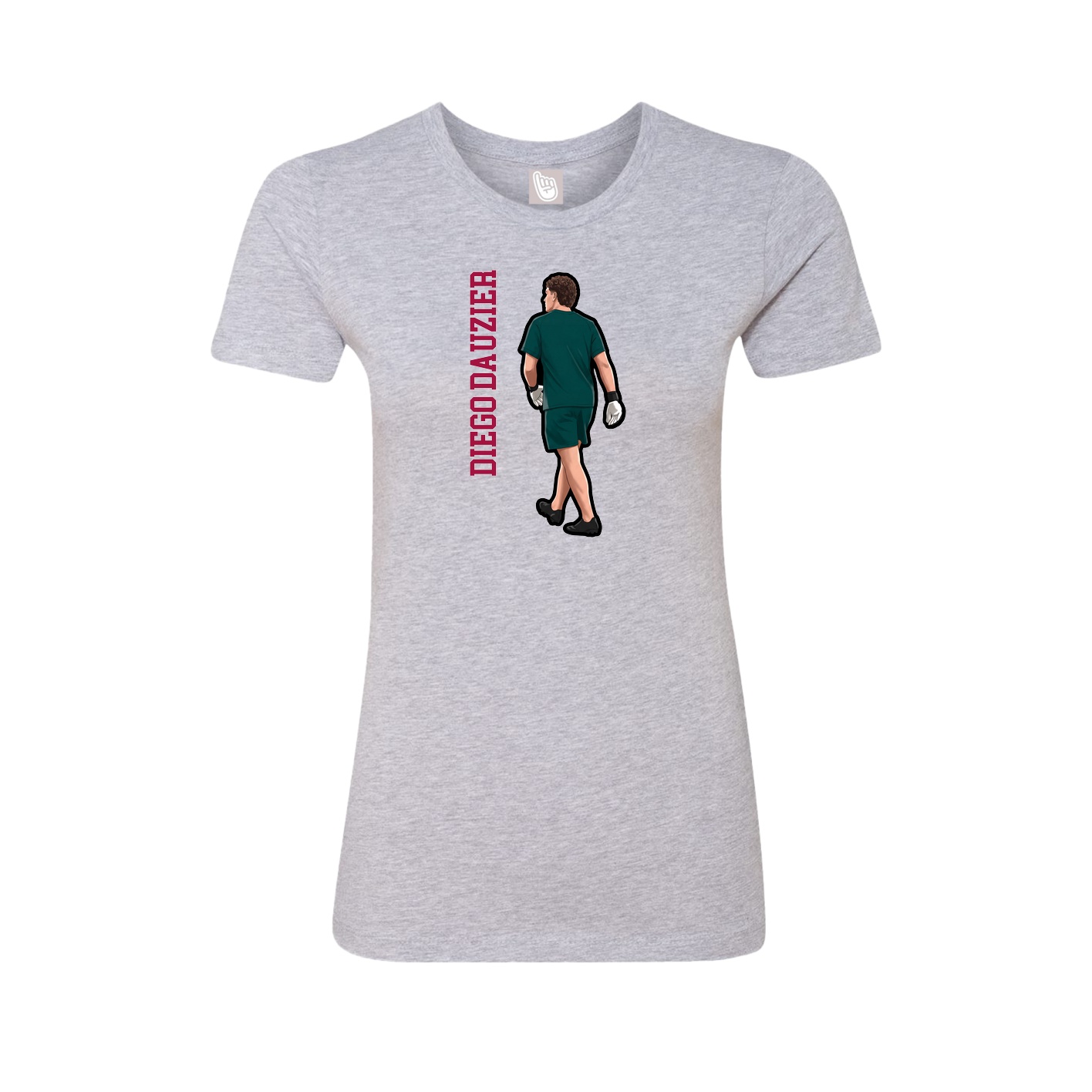 Fitted Women's Tee — Name Vertical in Grey