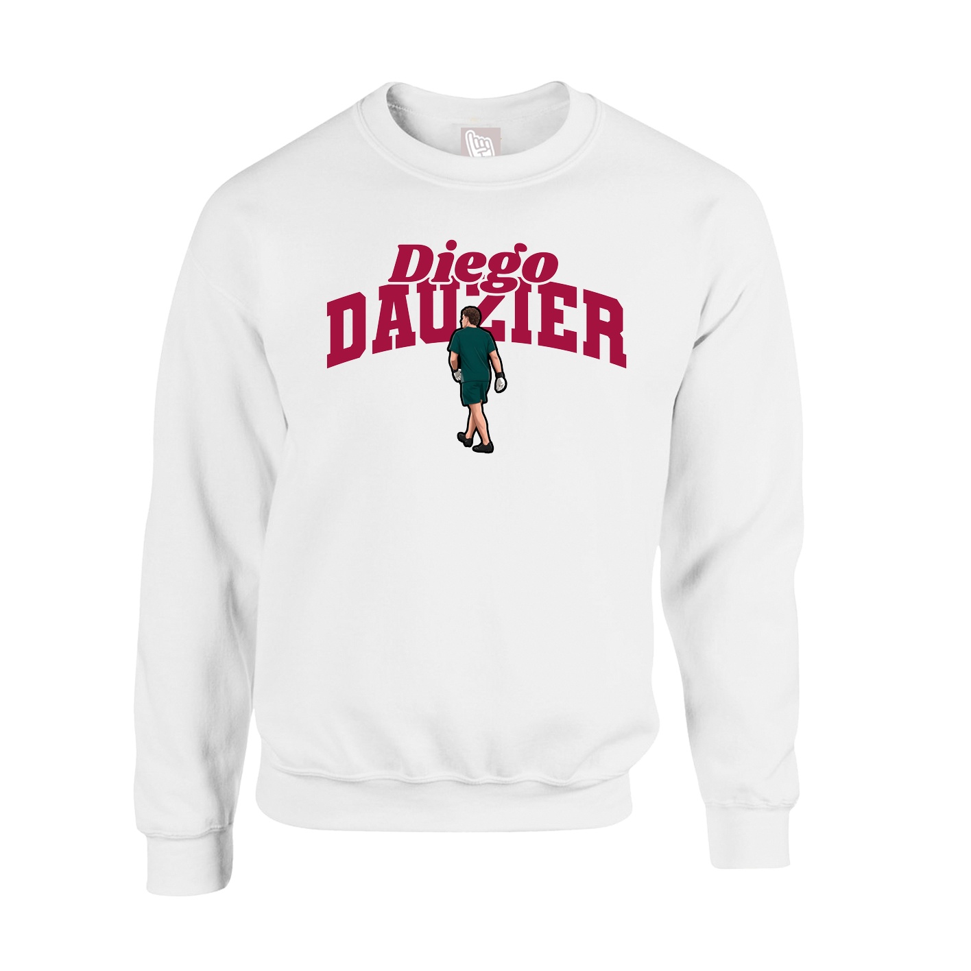 Fleece Crew — Signature Arch in White