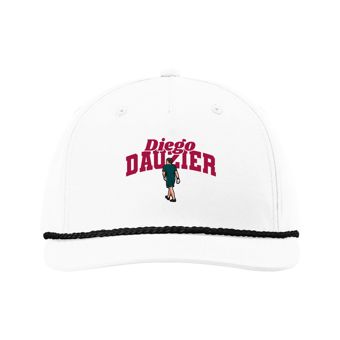 Five-Panel Classic Rope Cap — Signature Arch in White