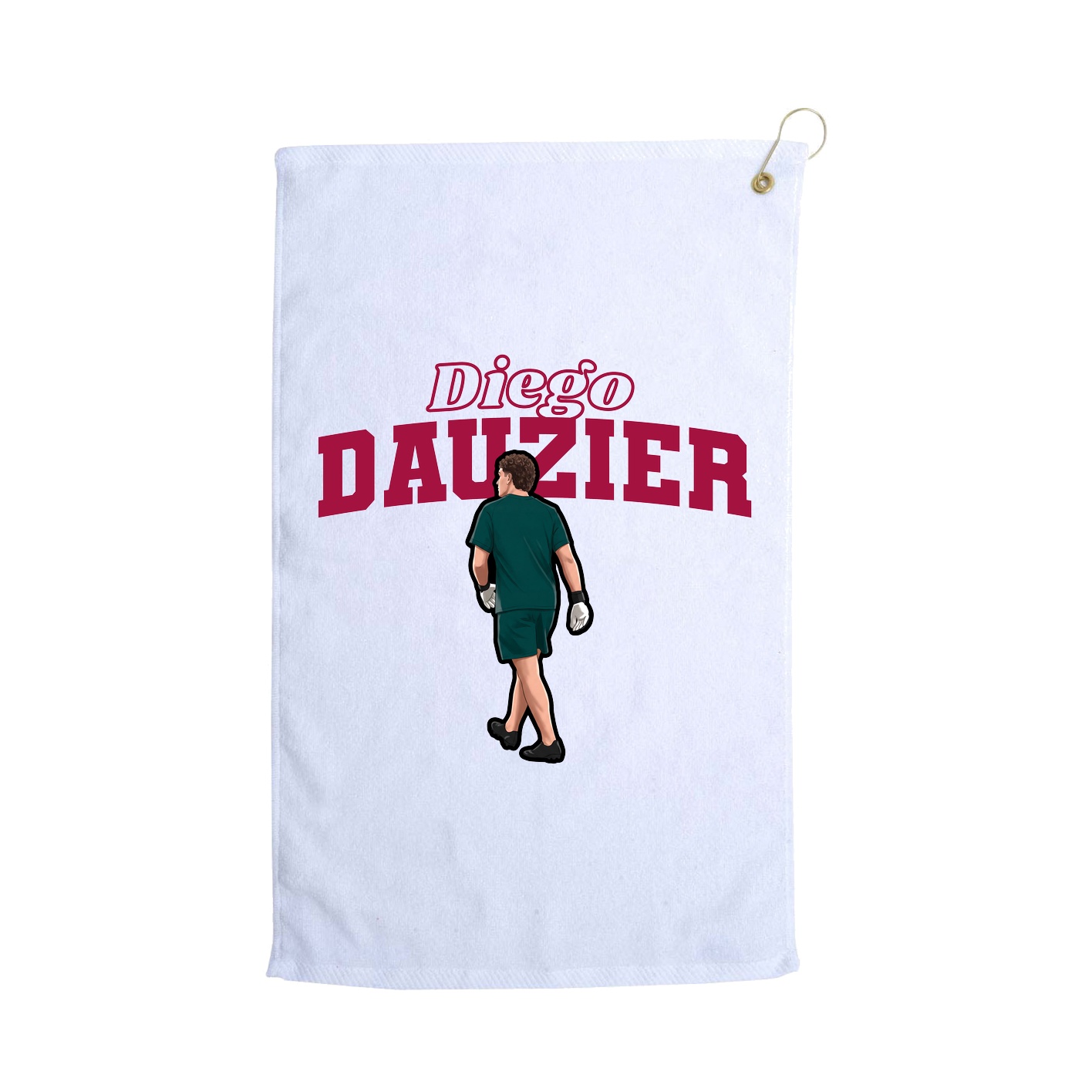 Golf Towel — Name Arch in White