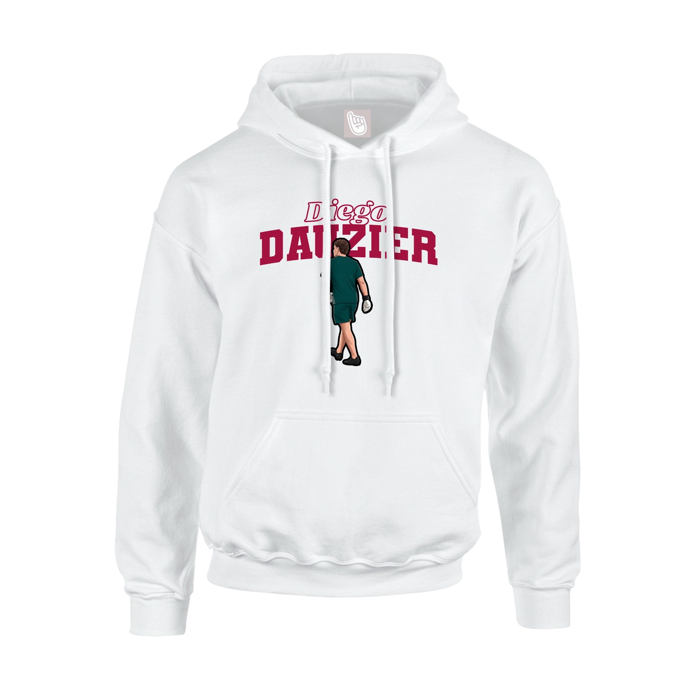 Youth Hoodie — Name Arch in White