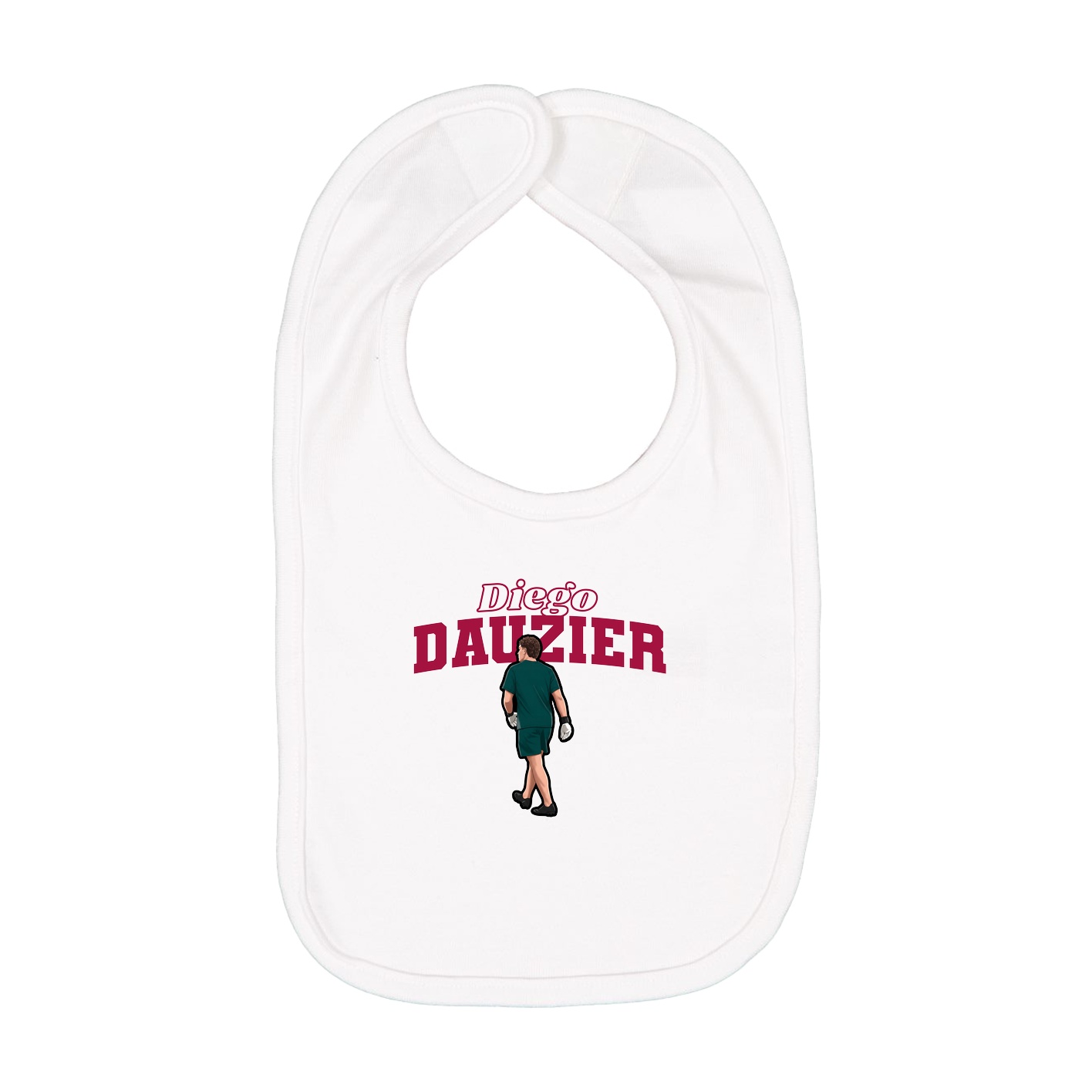 Infant Bib — Name Arch in White