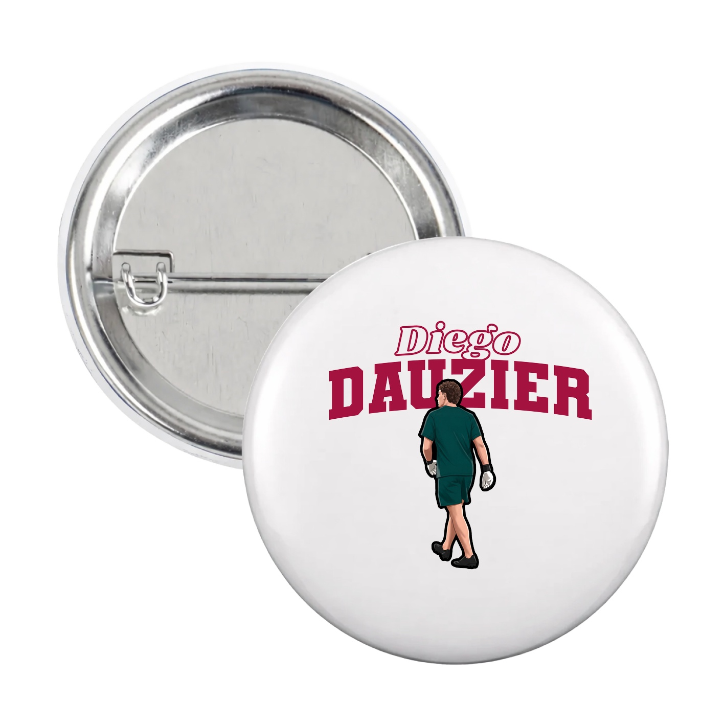 Game Day Button — Name Arch in White