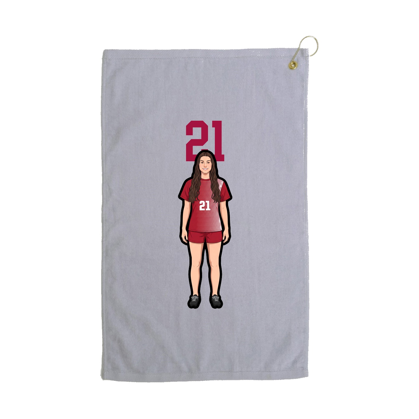 Golf Towel — Number Top in Grey