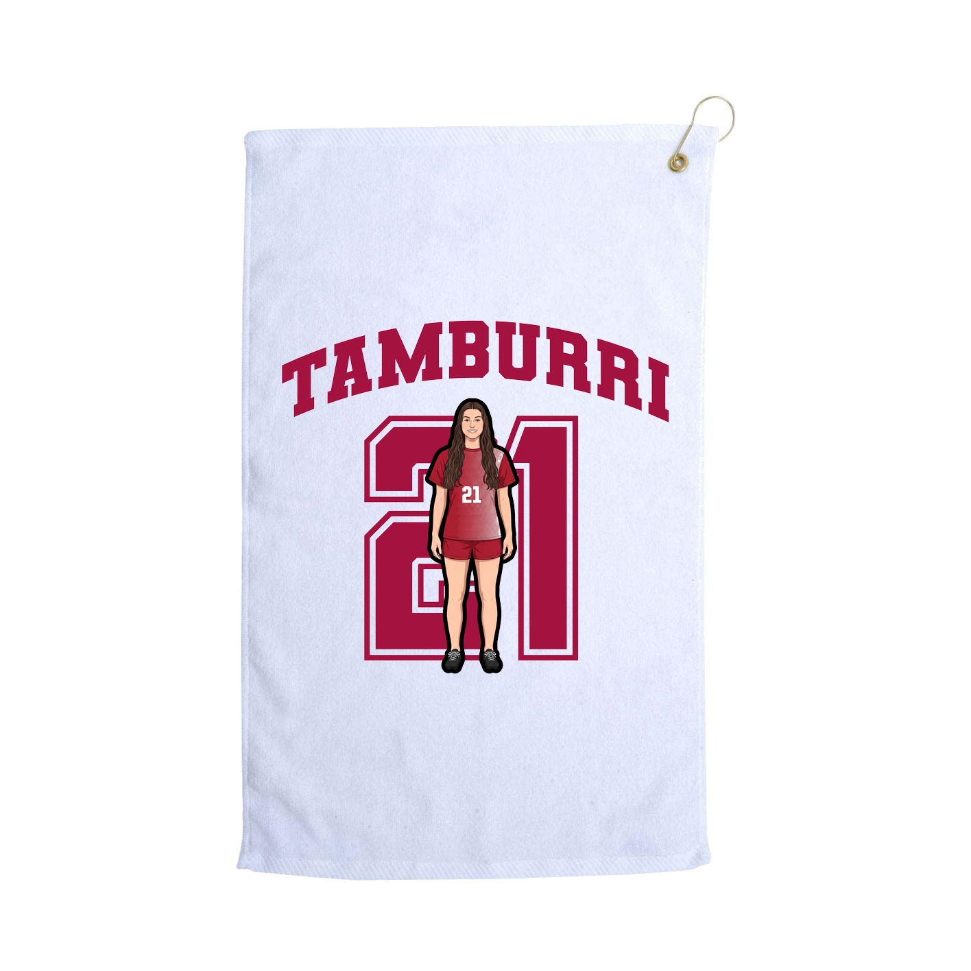 Golf Towel — Number in White
