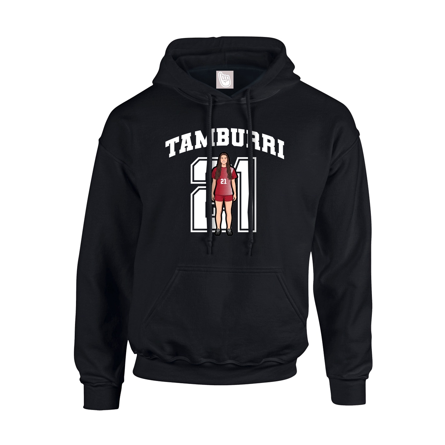 Hoodie — Number in Black