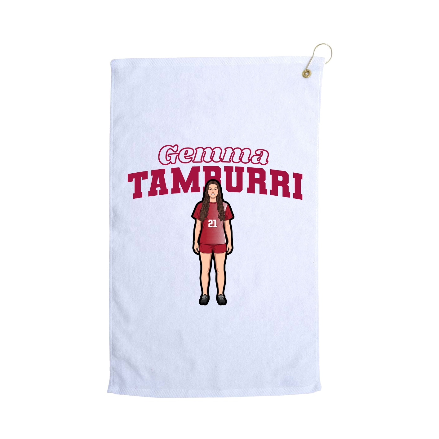 Golf Towel — Name Arch in White
