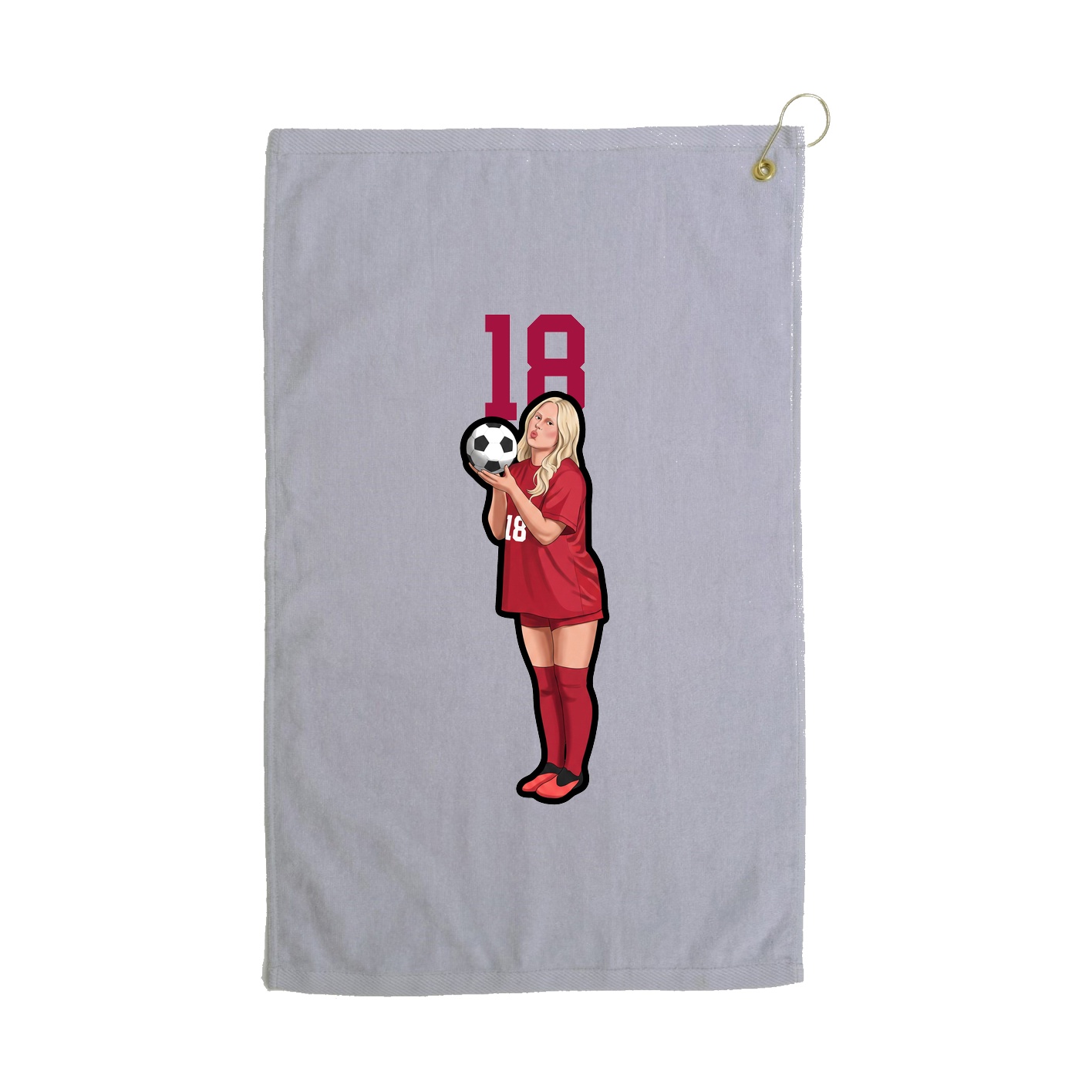Golf Towel — Number Top in Grey