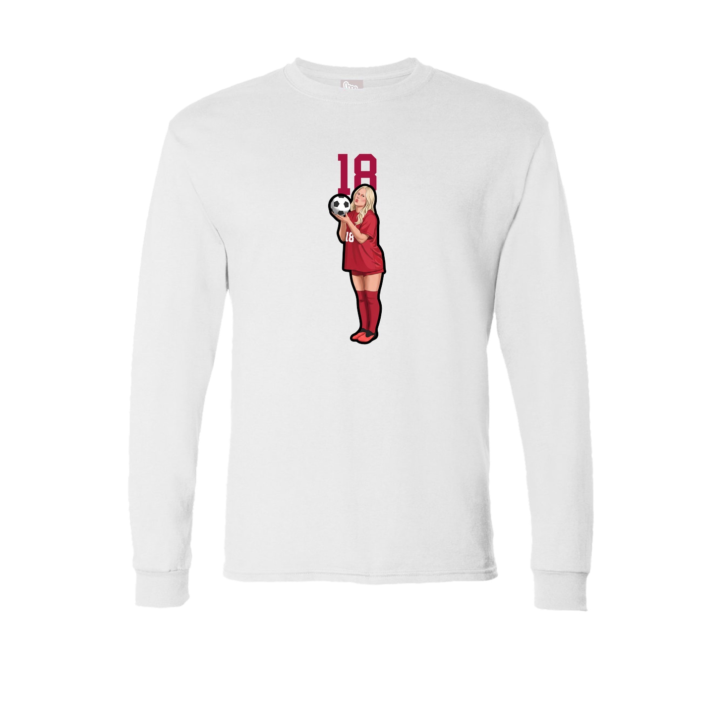 Long Sleeve Tee — Number Top in White