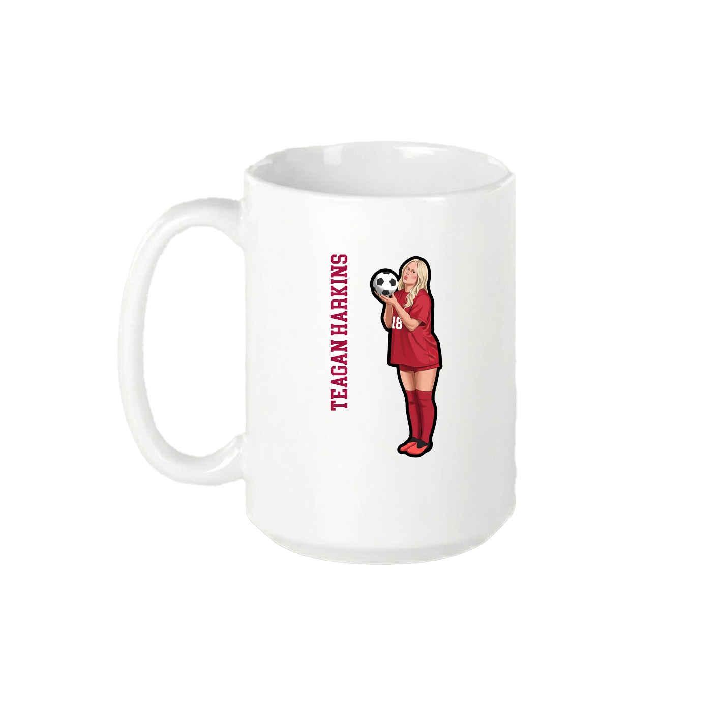 15oz Coffee Mug — Name Vertical in White