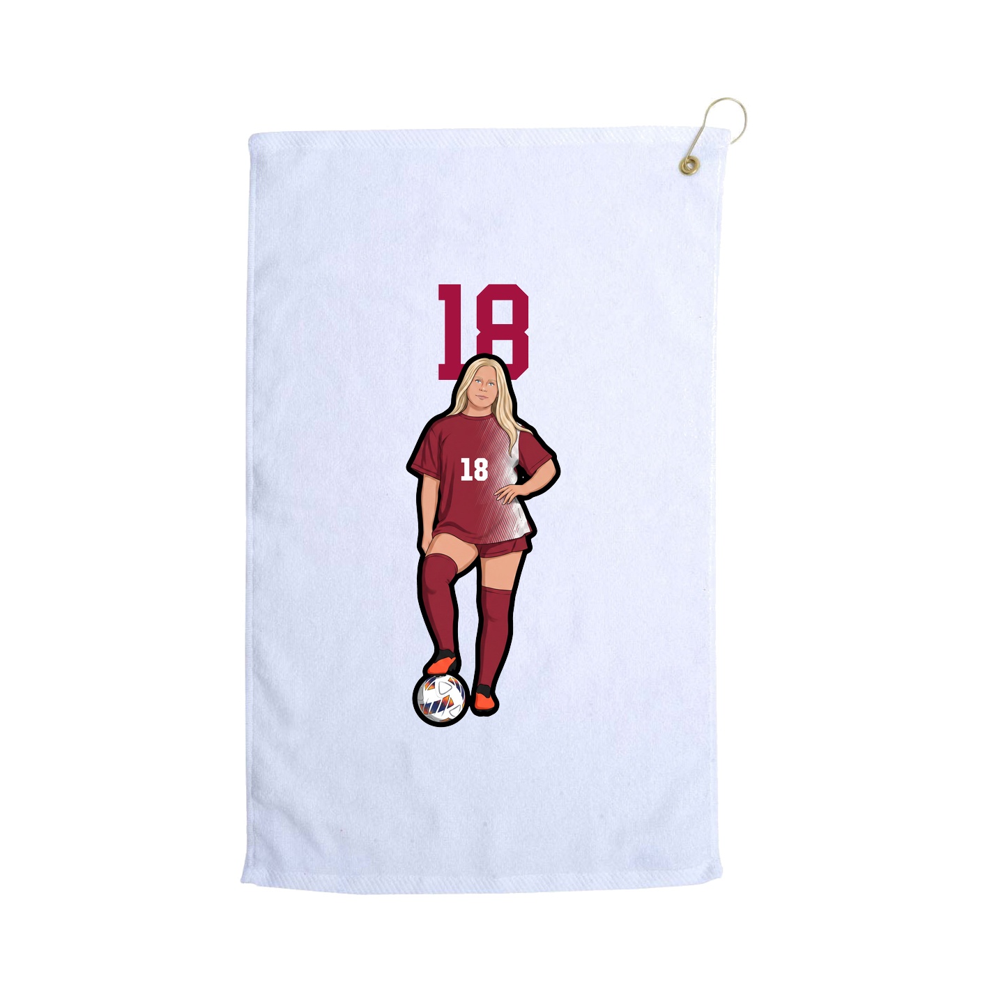 Golf Towel — Number Top in White