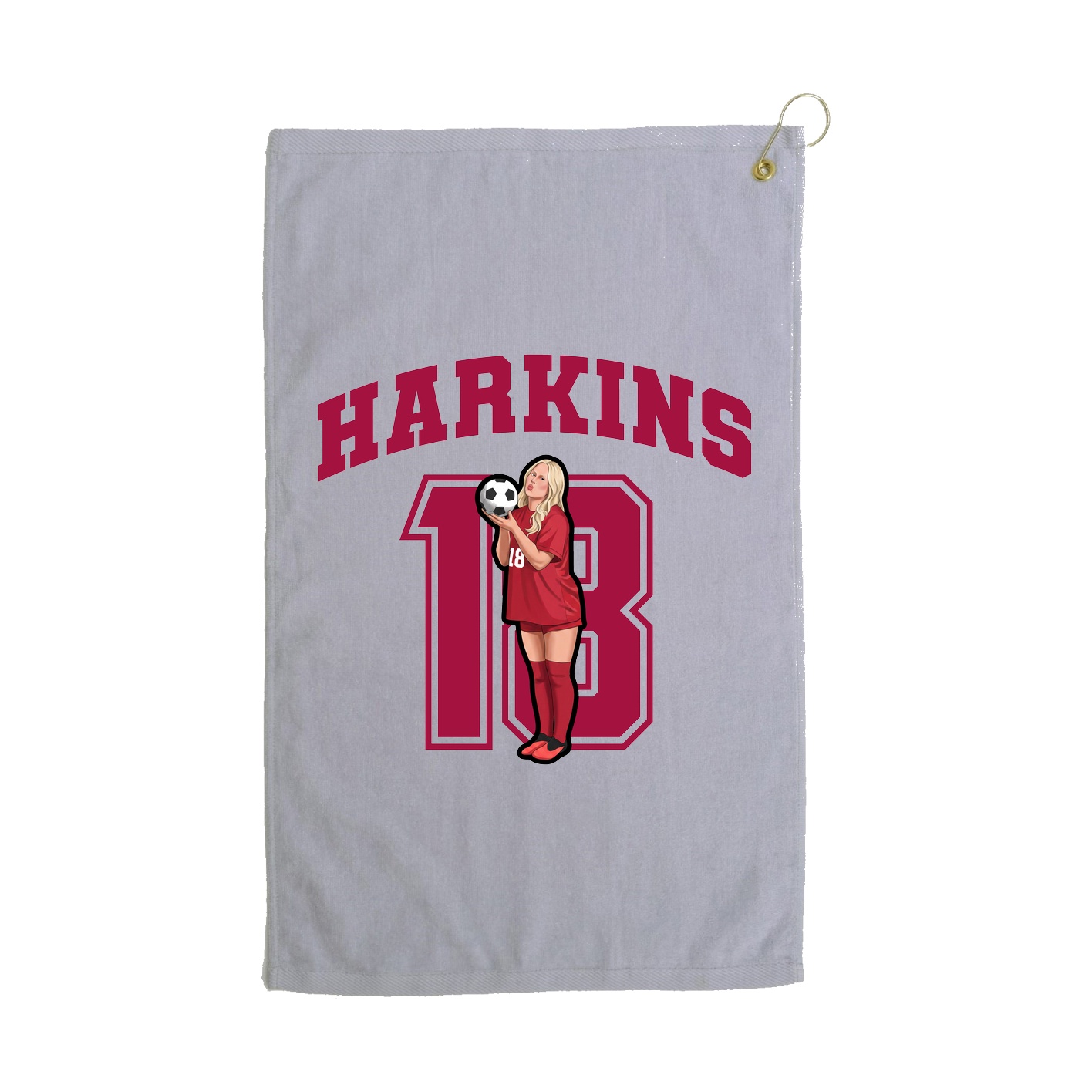 Golf Towel — Number in Grey