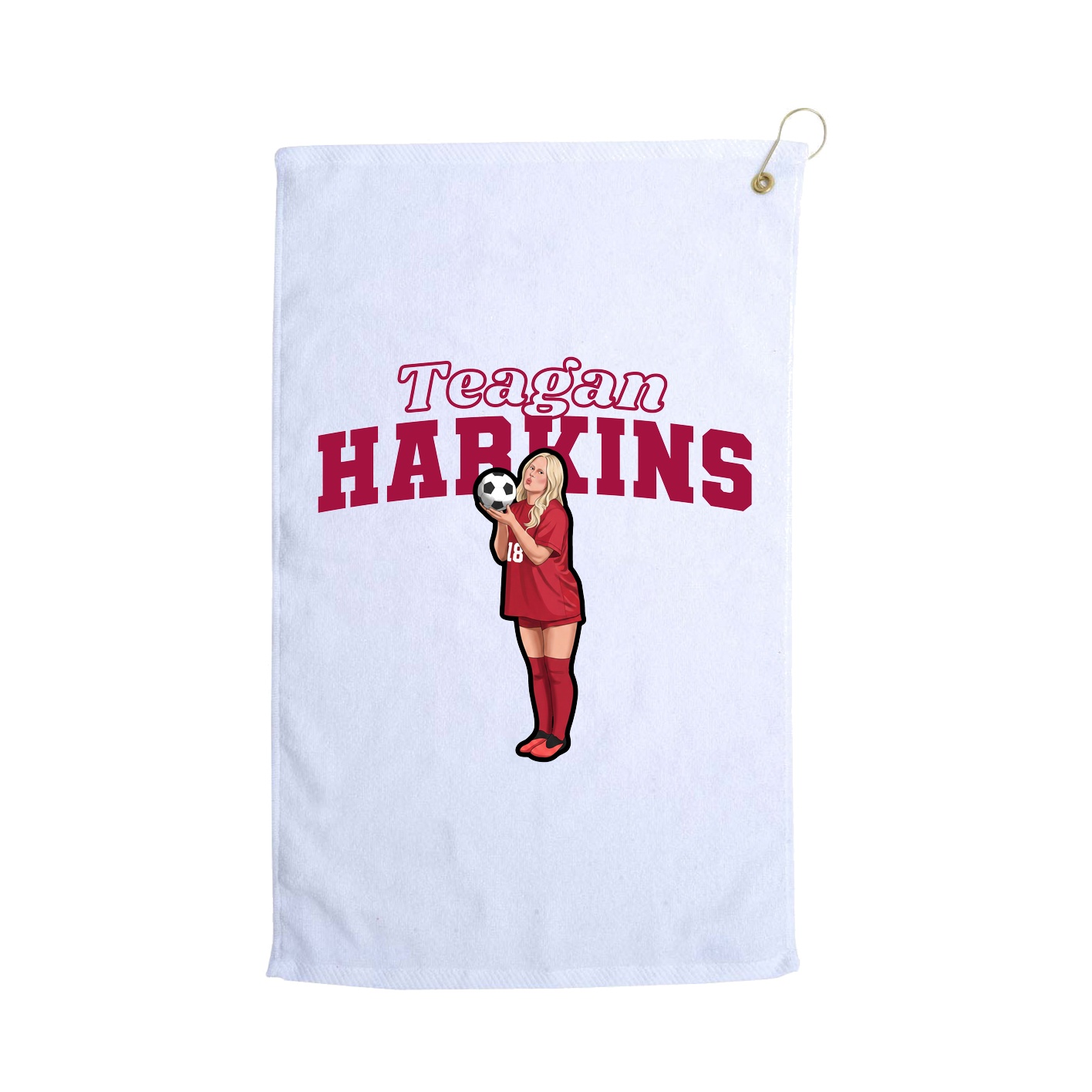 Golf Towel — Name Arch in White