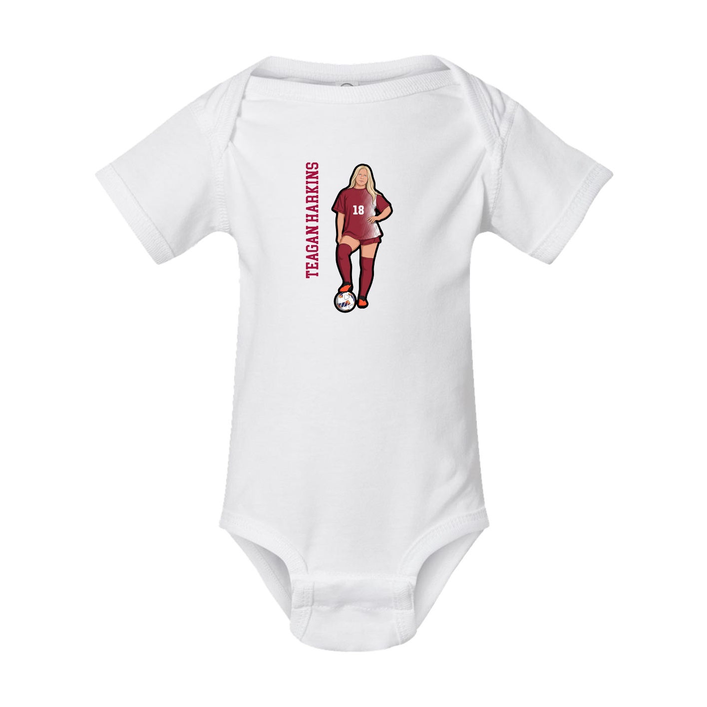 Baby Onesie — Name Vertical in White