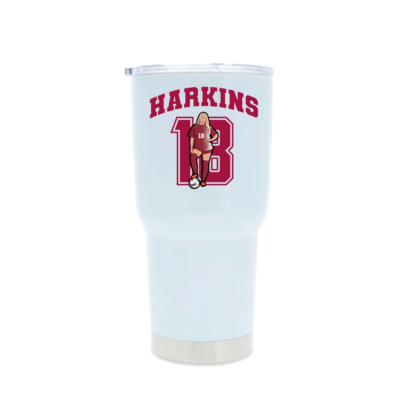 30oz Stainless Steel Tumbler — Number in White