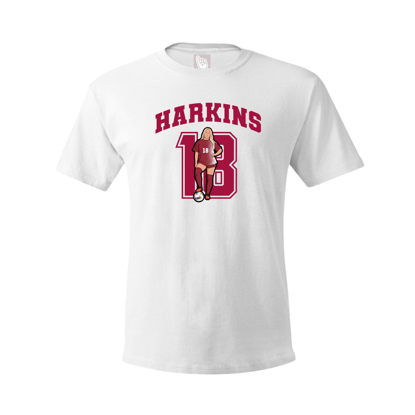 Youth Tee — Number in White
