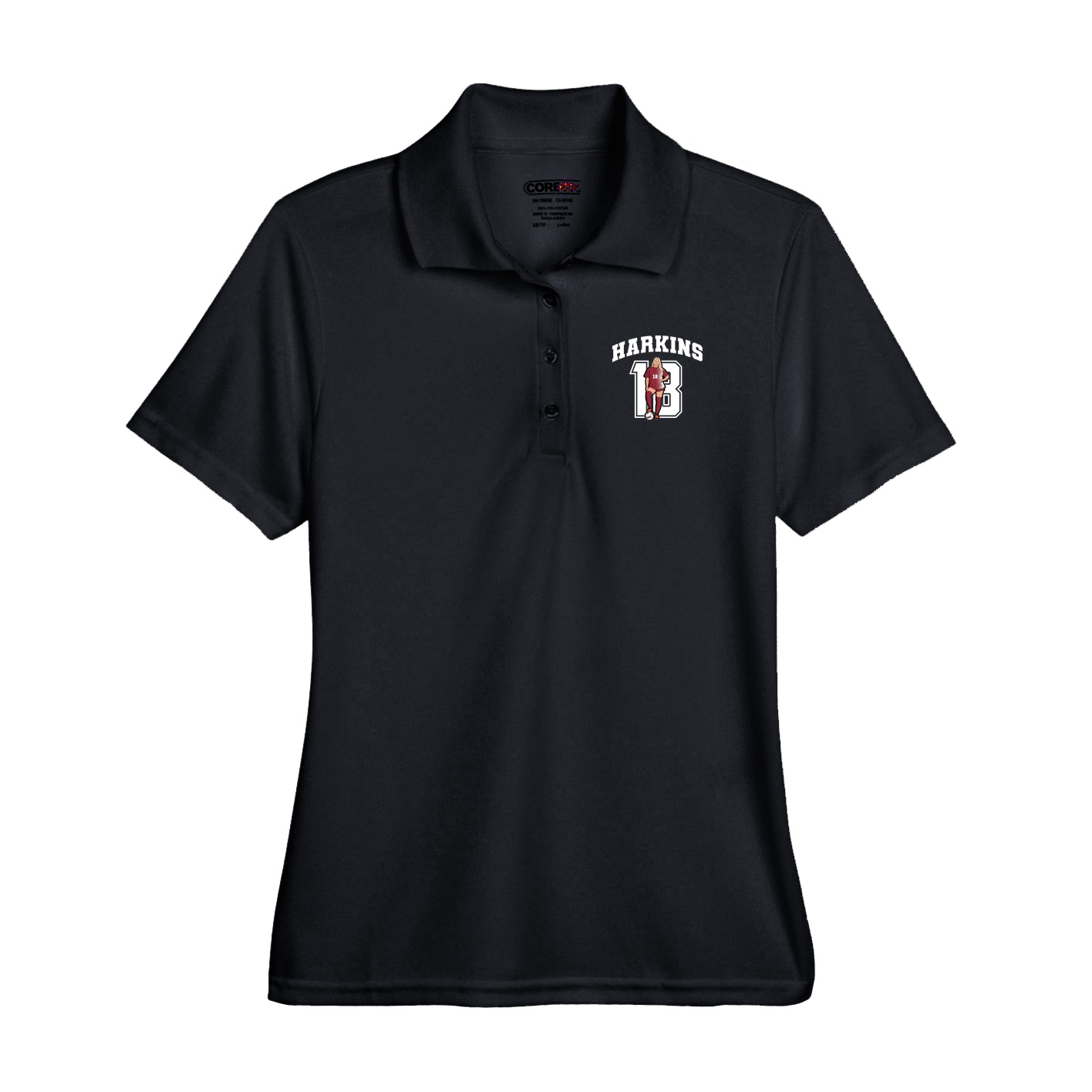 Performance Polo — Number in Black