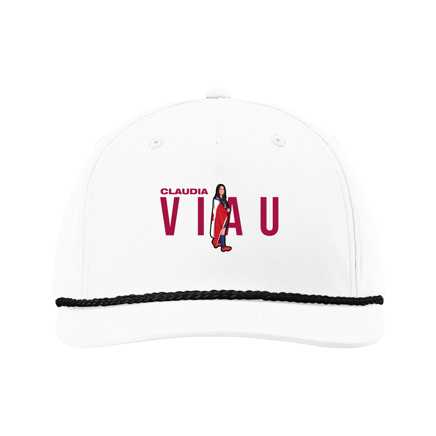 Five-Panel Classic Rope Cap — Player Name in White