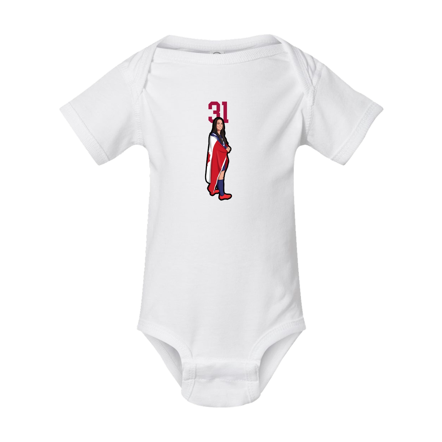 Baby Onesie — Number Top in White
