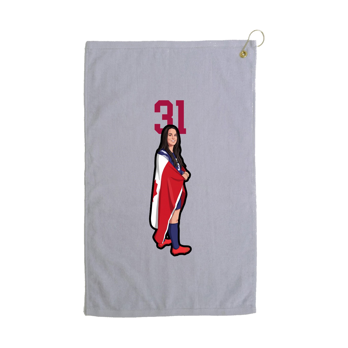 Golf Towel — Number Top in Grey