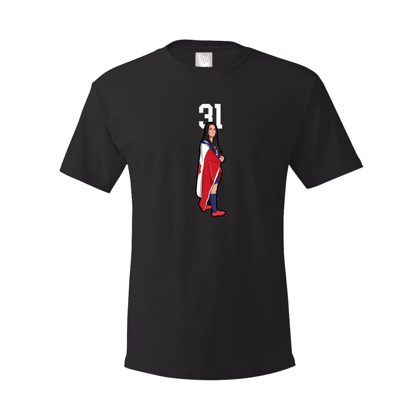 Youth Tee — Number Top in Black