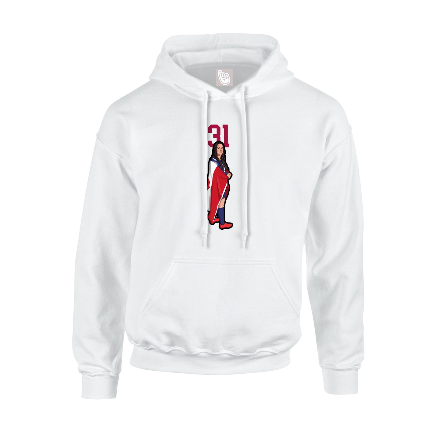 Hoodie — Number Top in White