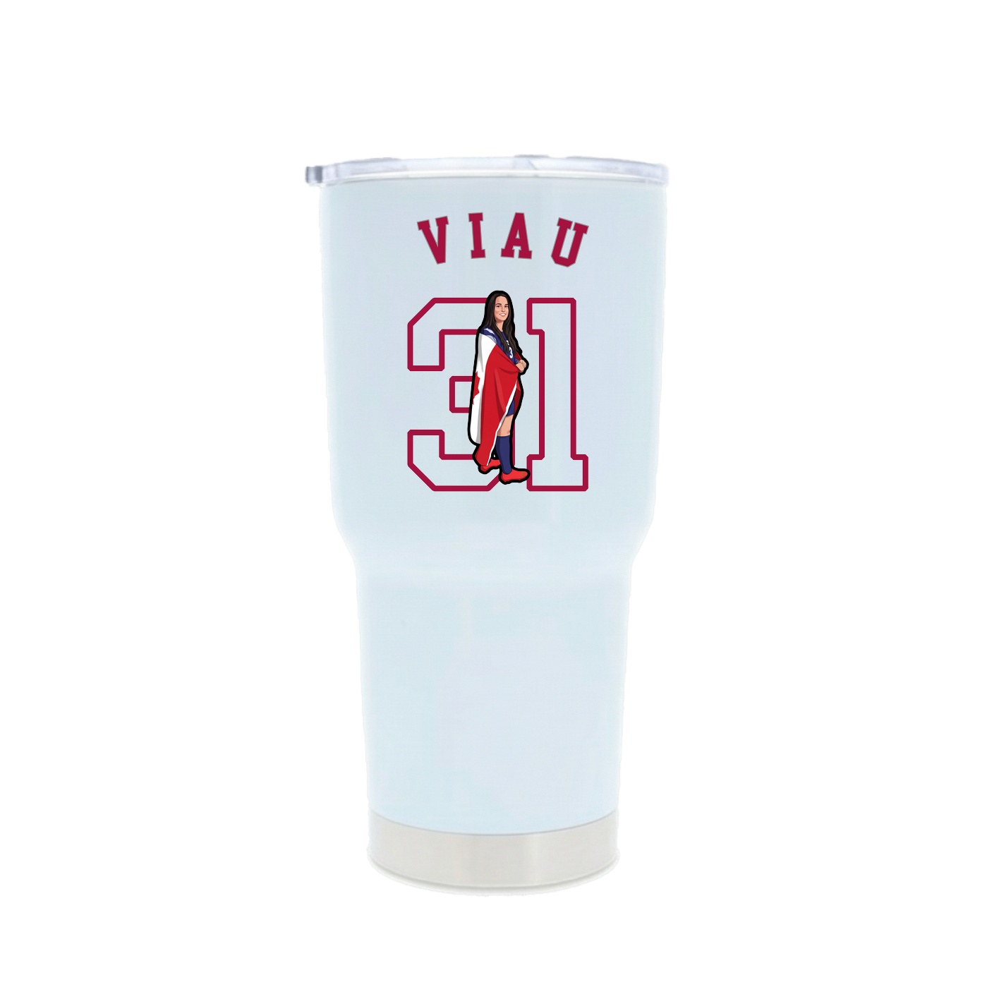 30oz Stainless Steel Tumbler — Shirsey Arch in White