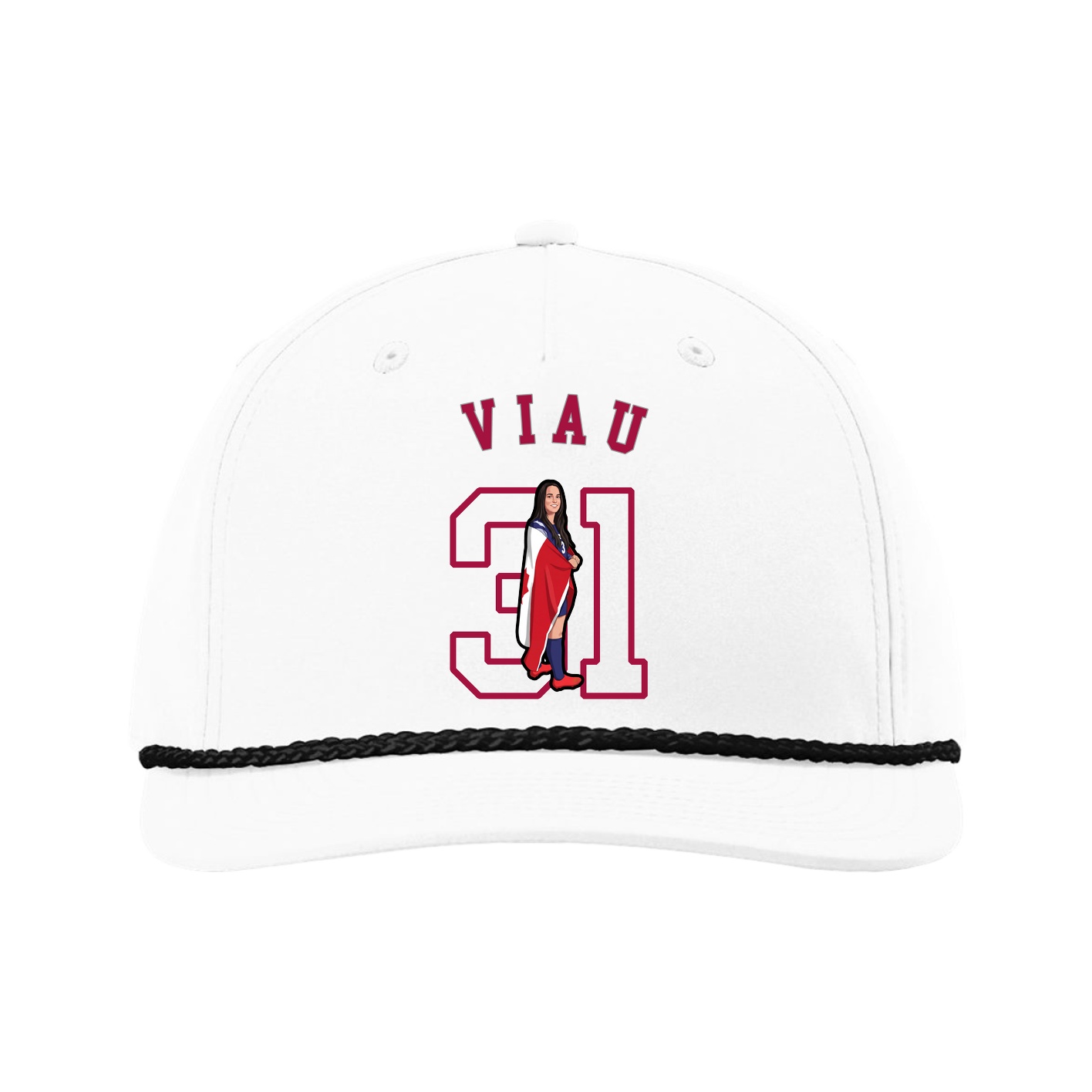 Five-Panel Classic Rope Cap — Shirsey Arch in White