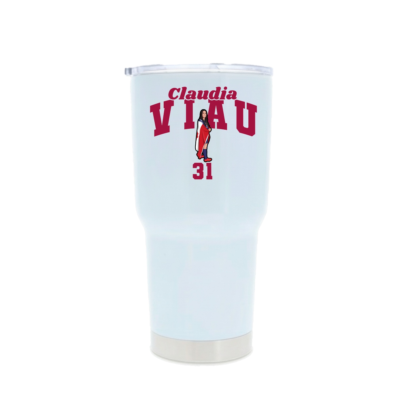 30oz Stainless Steel Tumbler — Signature Arch in White