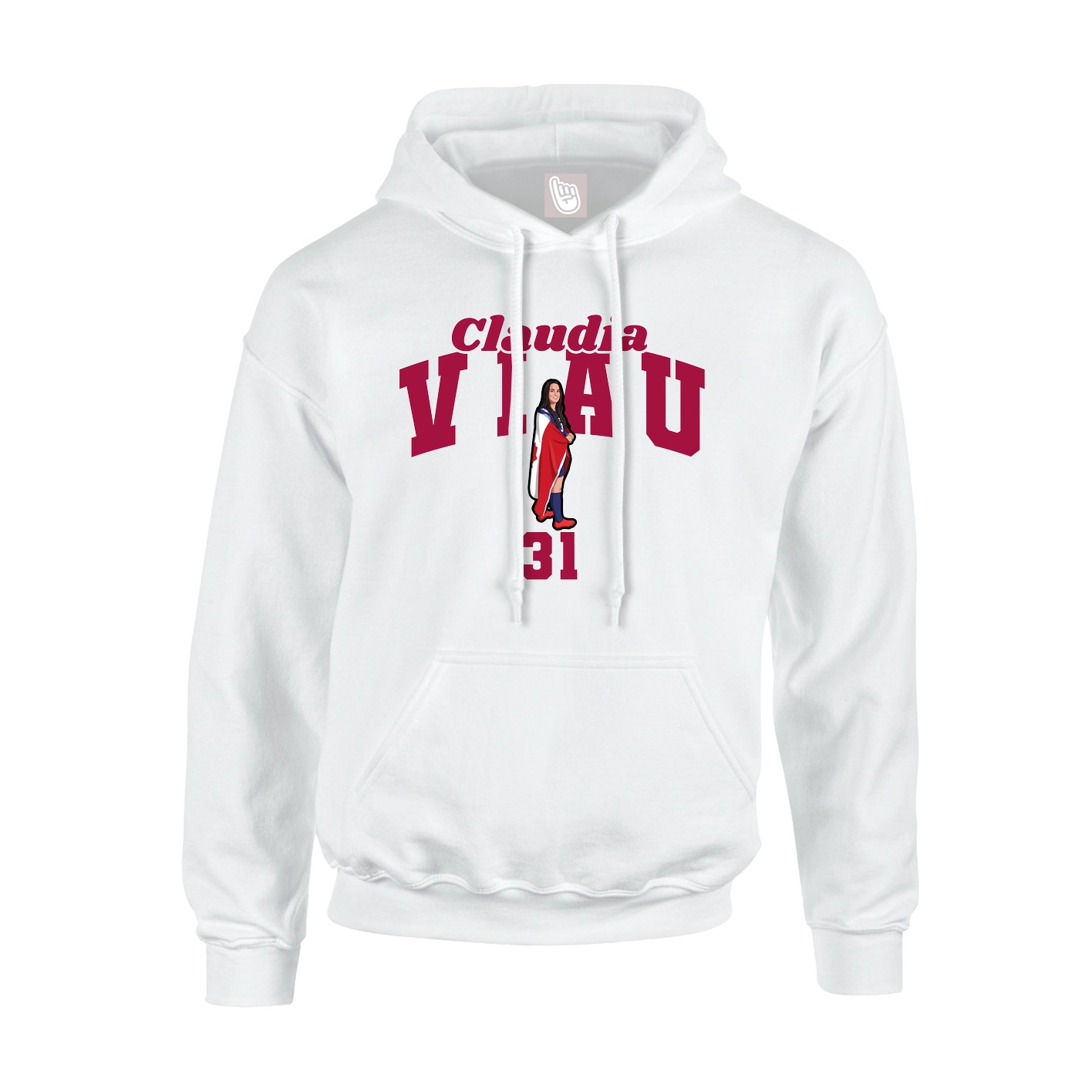 Youth Hoodie — Signature Arch in White