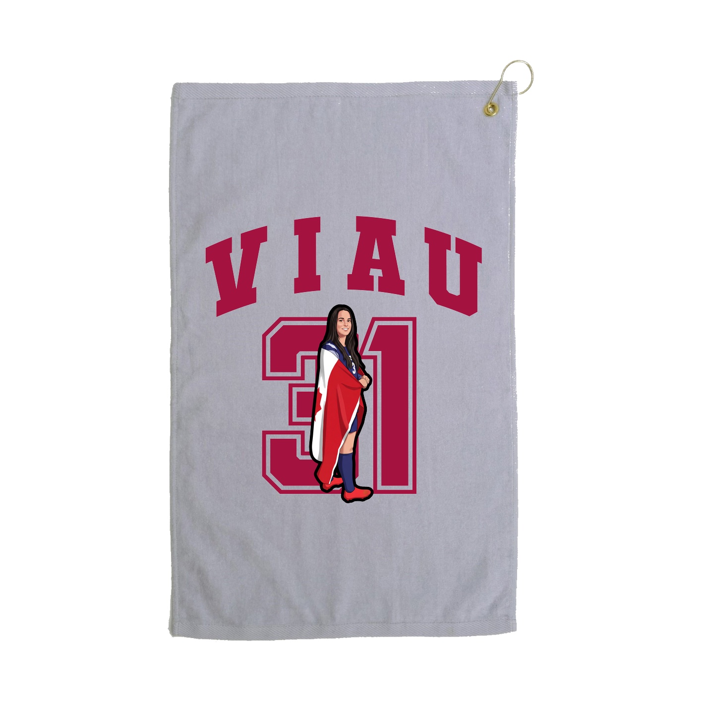 Golf Towel — Number in Grey