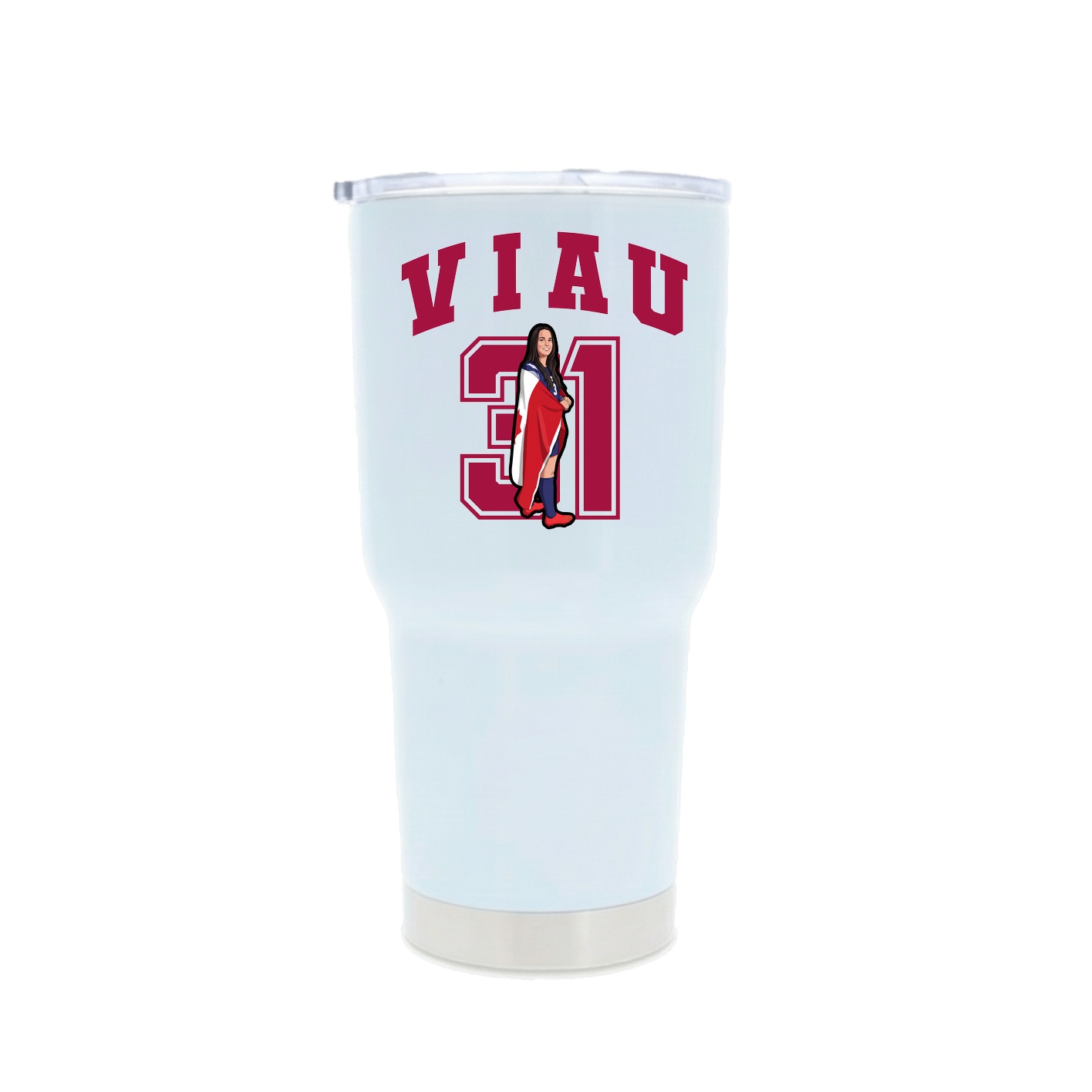 30oz Stainless Steel Tumbler — Number in White