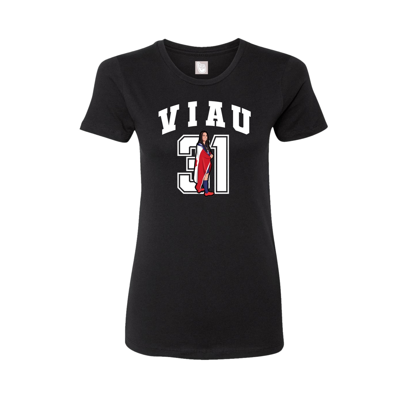 Fitted Women's Tee — Number in Black