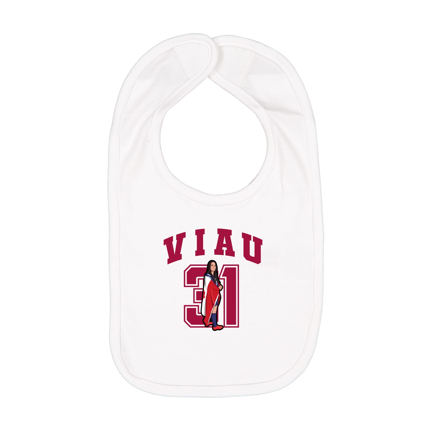 Infant Bib — Number in White