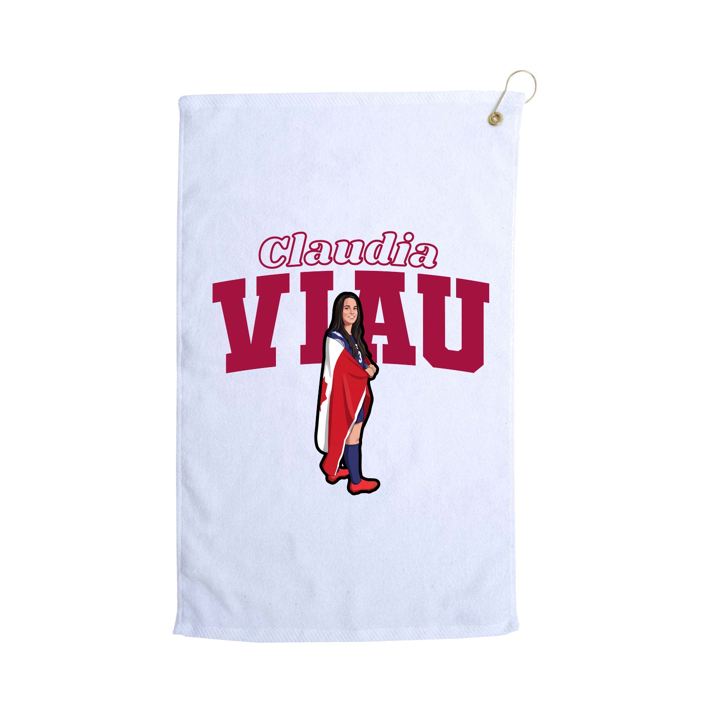 Golf Towel — Name Arch in White