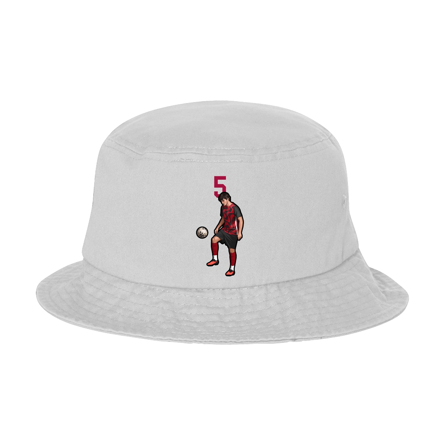 Bucket Cap — Number Top in White