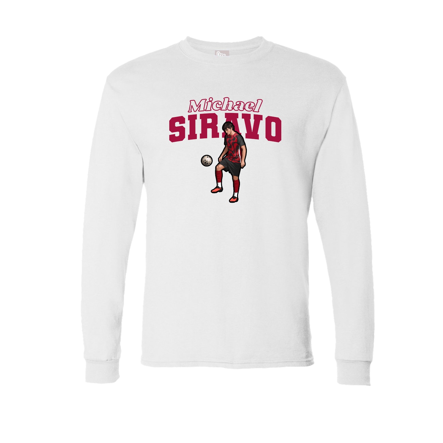 Long Sleeve Tee — Name Arch in White