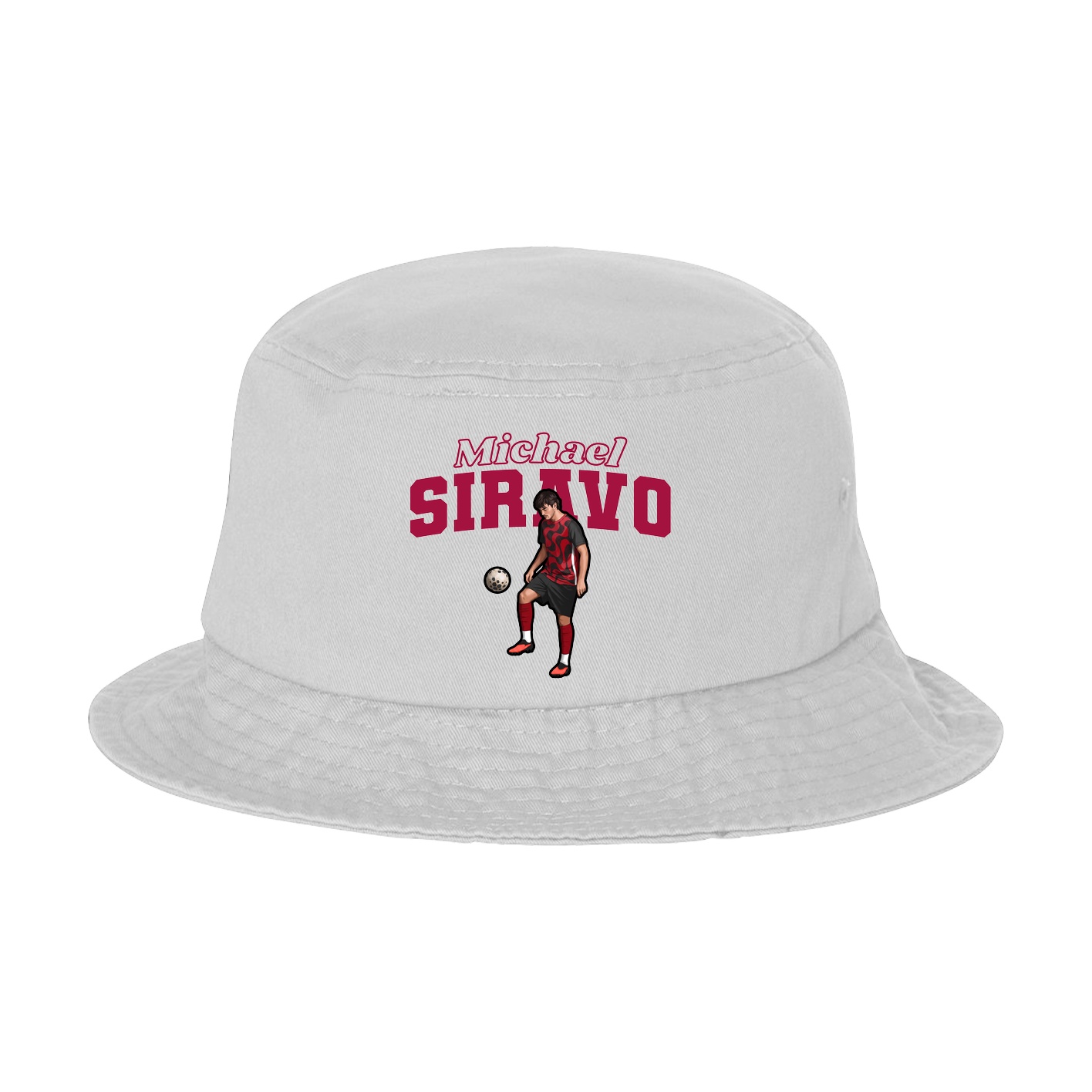 Bucket Cap — Name Arch in White
