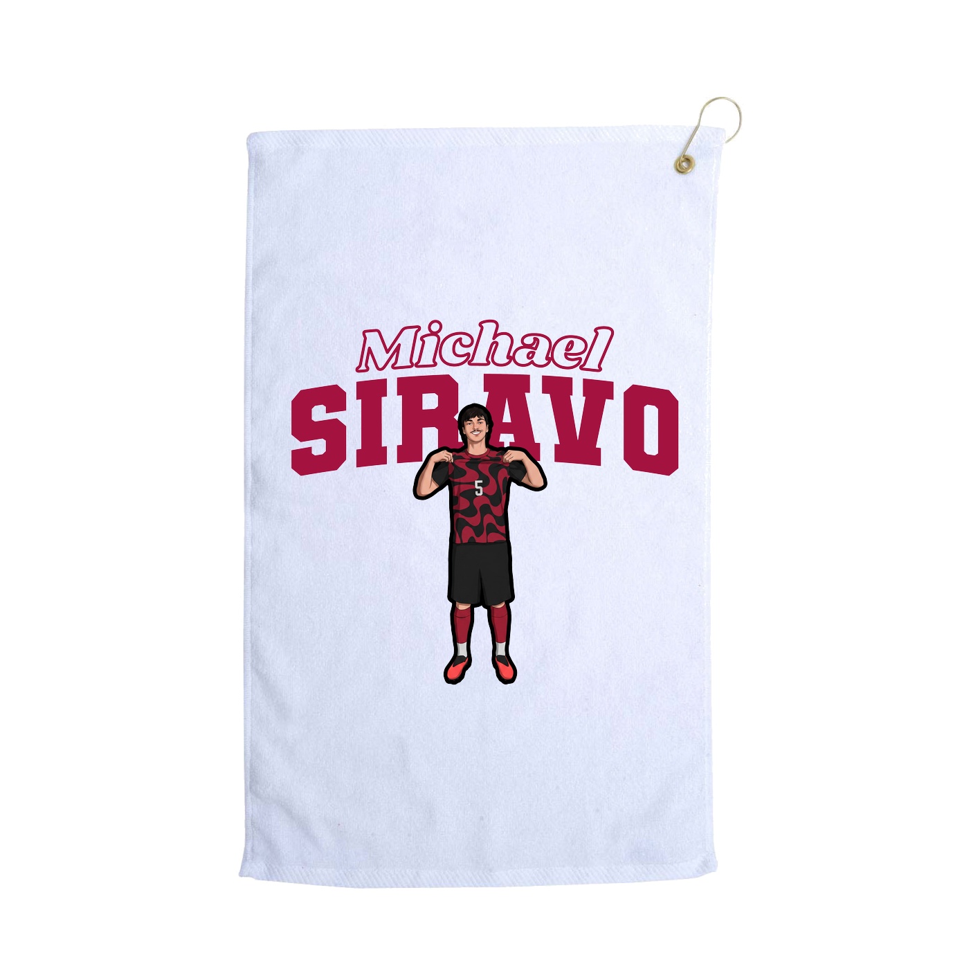 Golf Towel — Name Arch in White