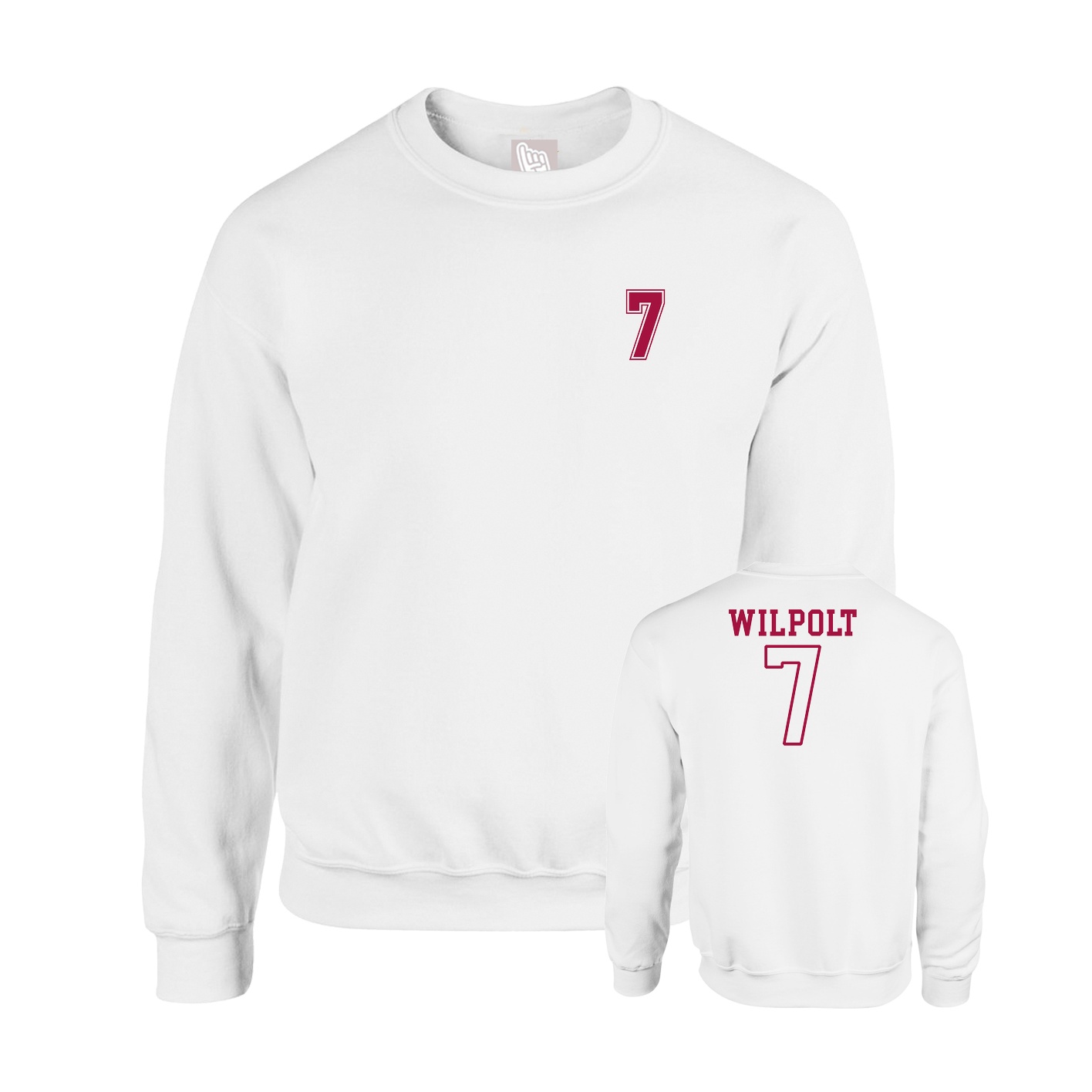 Fleece Crew — Chest Back in White
