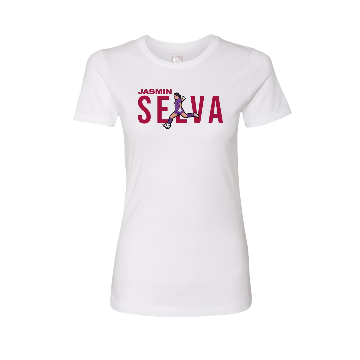Fitted Women's Tee — Player Name in White