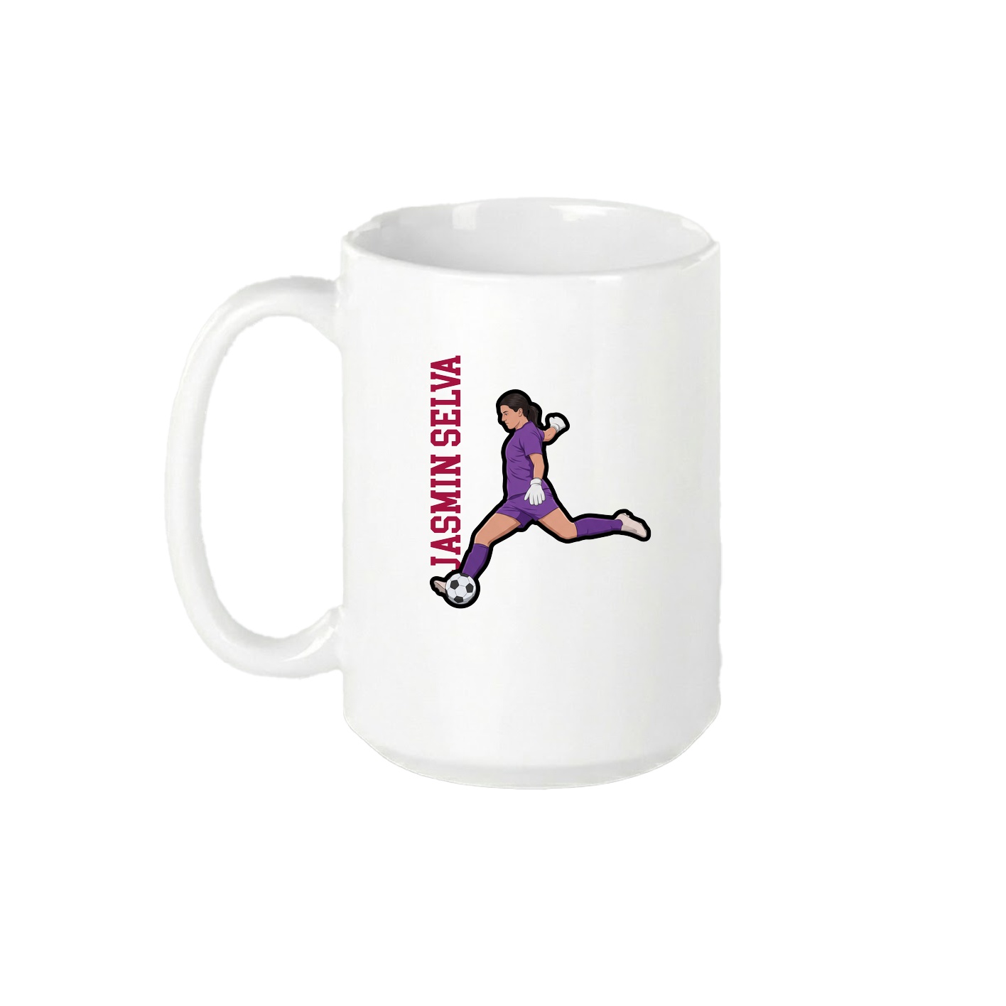 15oz Coffee Mug — Name Vertical in White