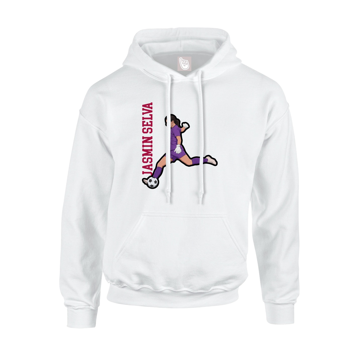 Hoodie — Name Vertical in White