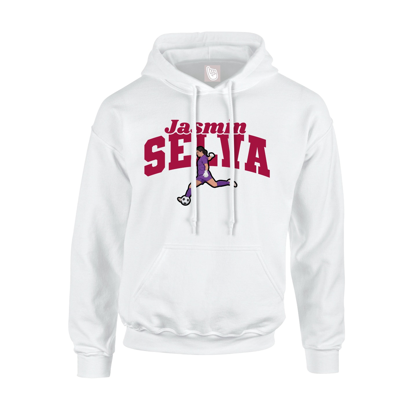 Youth Hoodie — Signature Arch in White