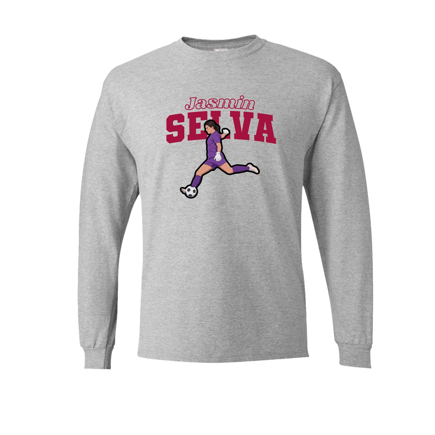Long Sleeve Tee — Name Arch in Grey